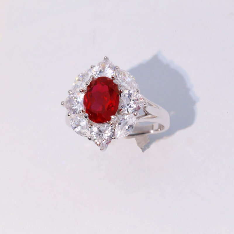 Oval Lab-Created imitation Ruby luxurious Ring