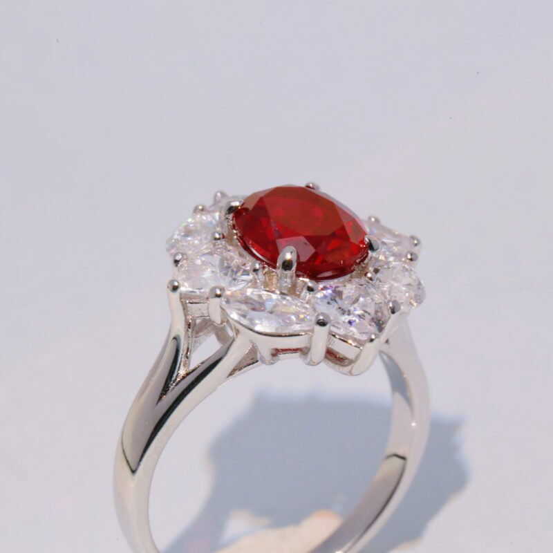 Oval Lab-Created imitation Ruby luxurious Ring