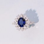 Oval Lab-Created imitation Sapphire Ring