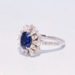 Oval Lab-Created imitation Sapphire Ring