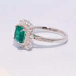 Lab-Created cushion Cut imitation Emerald ring