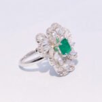 Floral Design Silver Gold-Plated Ring