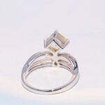 Square Yellow Lab-Created imitation Sapphire Double Band Ring