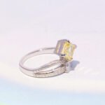 Square Yellow Lab-Created imitation Sapphire Double Band Ring
