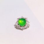oval-shaped green chalcedony ring