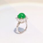 oval-shaped green chalcedony ring