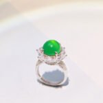 oval-shaped green chalcedony ring