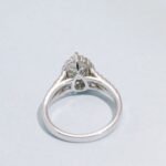 Silver-inlaid gold-plated imitation Paraiba water drop double-arm ring